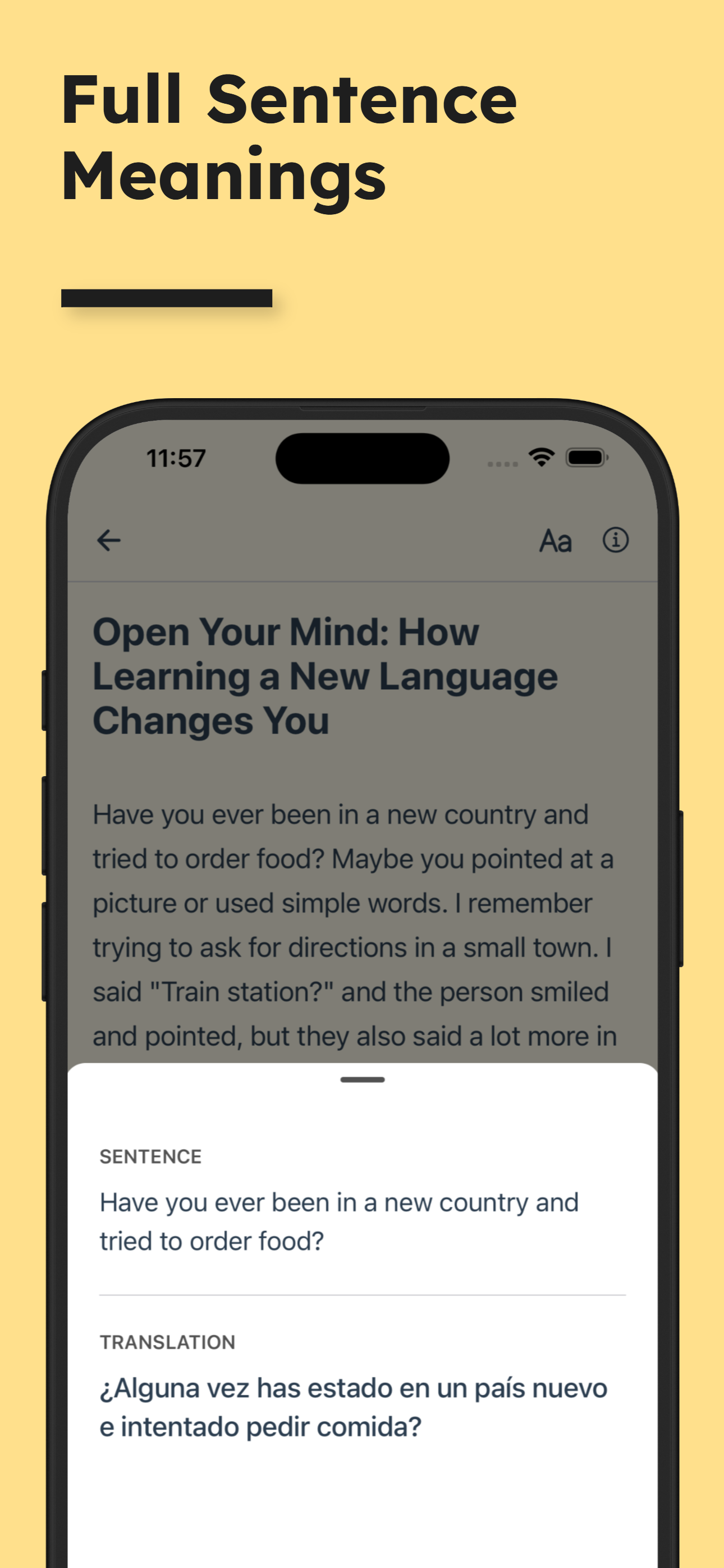 ReadYours App Screenshot - Language selection